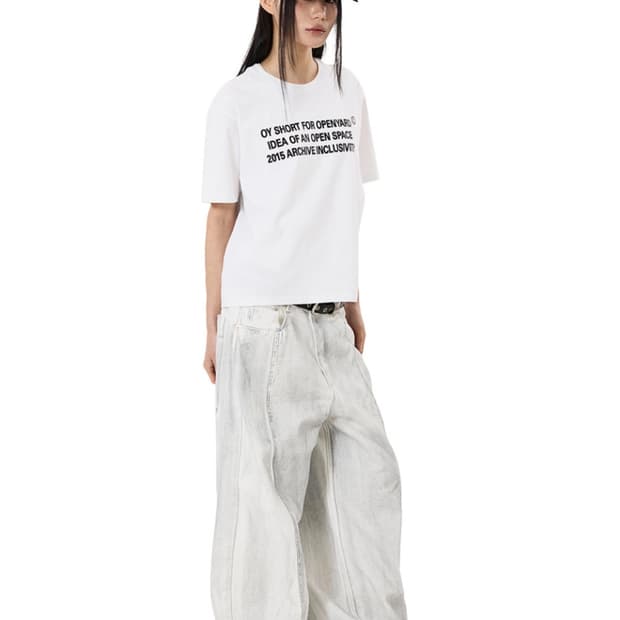 RAW HEM STITCHED WIDE VOLUME PANTS (OY)