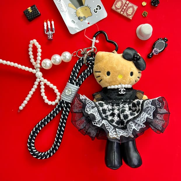 (7)롱다리키티 커스텀키링. -레이어드 레이스 원피스