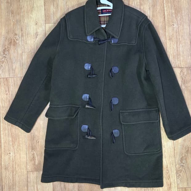 Lee 카키색 빈티지 더플코트 롱코트
