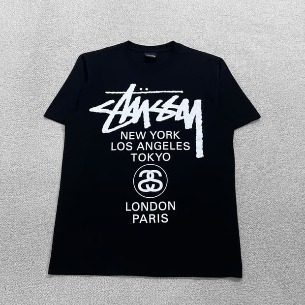 스투시 Stussy 월드투어 반팔티 블랙