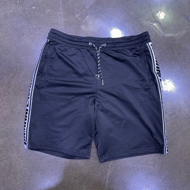 아르마니 익스체인지 사이드 테이프 로고 쇼츠 블랙 L