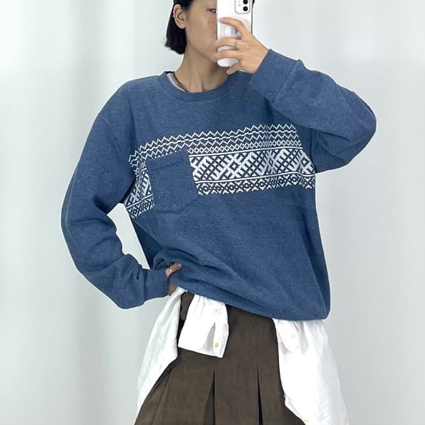 [XL]CARHARTT 블루니트