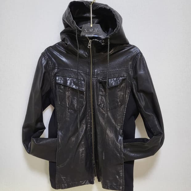 일본 브랜드 버팔로 버지터블 양가죽 후드 자켓55-66