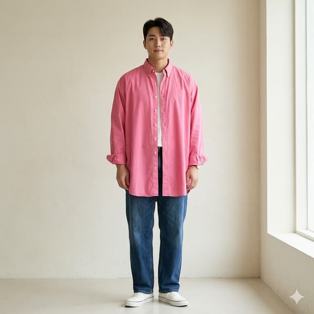 랄프로렌 핑크 옥스포드 셔츠 2XLT 빅사이즈