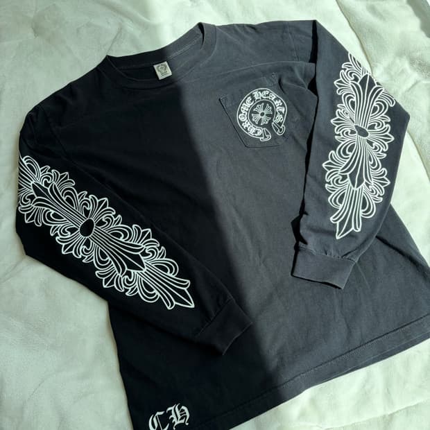 [M/95] 크롬하츠 로스앤젤레스 플로랄 롱슬리브 블랙