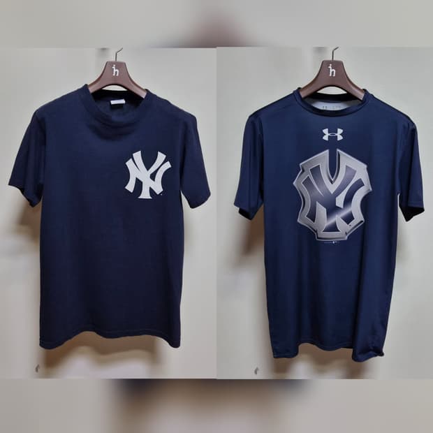 2개)뉴욕양키스 티셔츠 M 95 mlb 마제스틱 언더아머 양키즈 빈티지