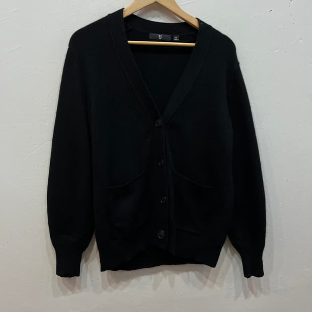 유니클로 질샌더 캐시미어 가디건 블랙 M