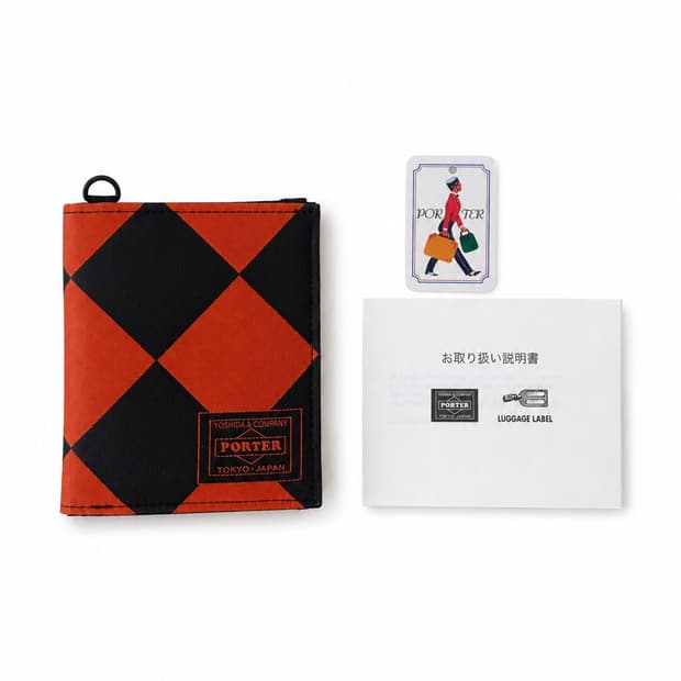 요시다 포터 다이아몬드 체크 패턴 지갑
