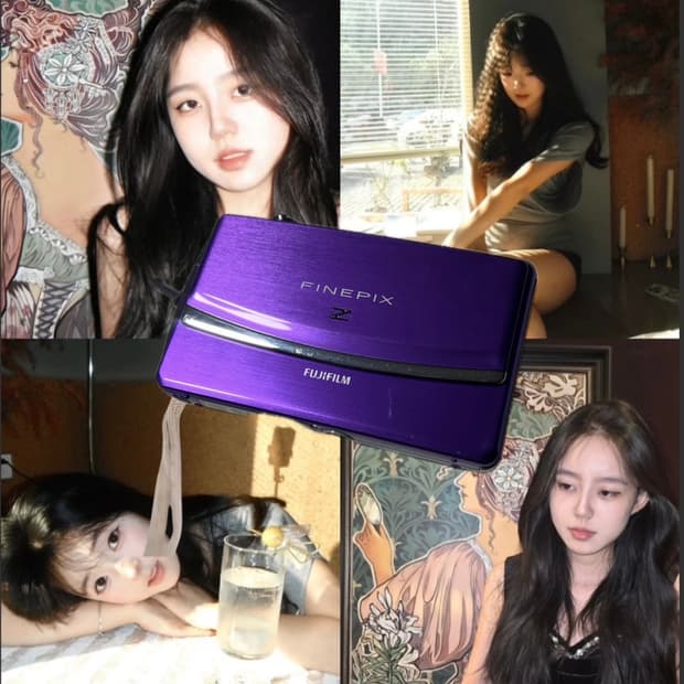 희귀 퍼플 빈티지 디카후지필름 파인픽스 Z90 작례o