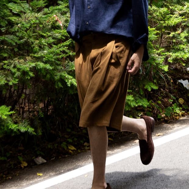 46) 퍼스트플로어 린넨 버뮤다 블랙