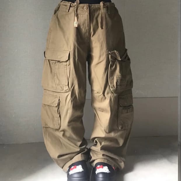 아베크롬비 멀티포켓 베이지 카고팬츠