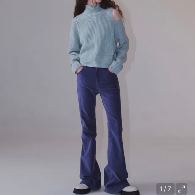 인사일런스 코튼 스웨이드 부츠컷 팬츠 BLUE