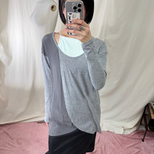 Soeur 7 루즈핏 레이어드 롱슬리브 탑