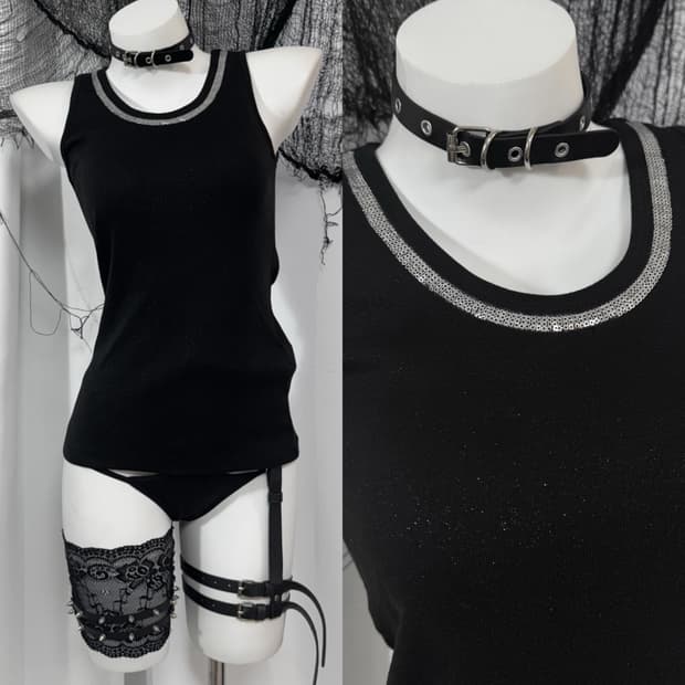 glitter sleeveless