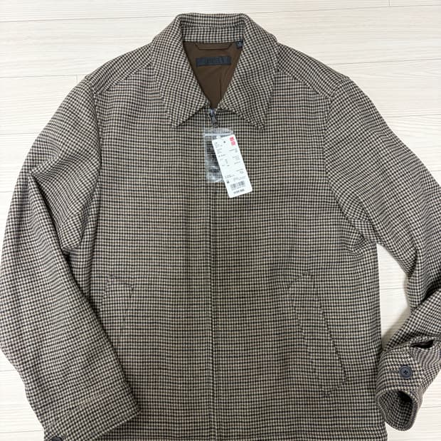 유니클로 싱글칼라 블루종 해링턴 패턴 새상품