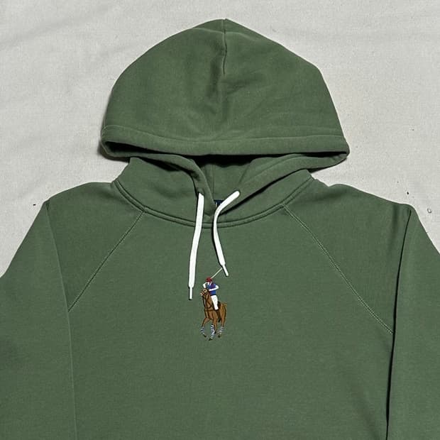 M 폴로랄프로렌 빅 멀티 포니 여성용 기모 그린 후드티