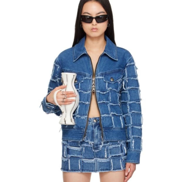 앤더슨벨 24SS 유니섹스 뉴 패치워크 데님 자켓 awa614u - M