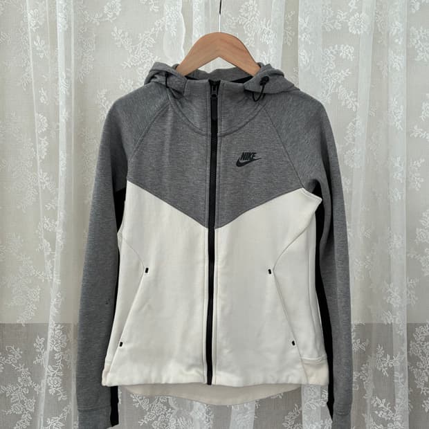 M) 나이키 여성 테크플리스 후드 집업 그레이 베이지