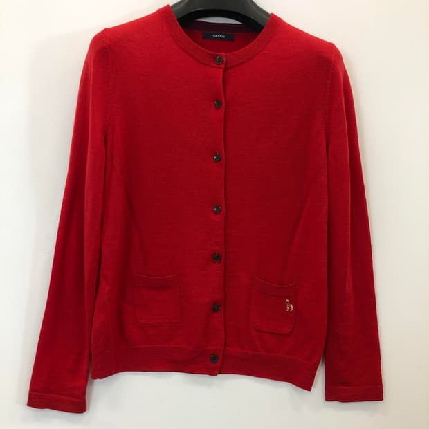 헤지스 자수로고 니트가디건 90