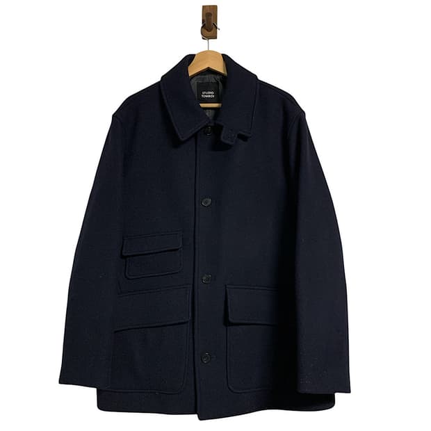 2021 스튜디오 톰보이 아웃 포켓 울 하프코트