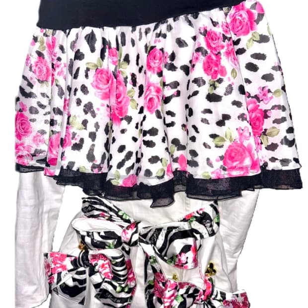 ma*rs 세트 화이트 지브라 트렌치 코트 스커트 히메갸루 오네갸루