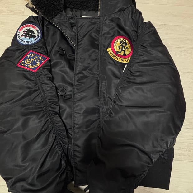 팀코믹스 후디드 패딩 블랙 M