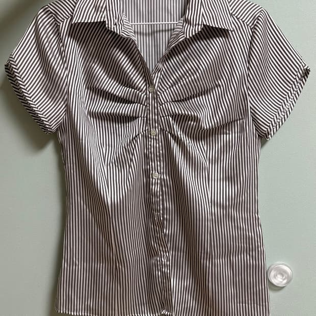  펑크 갸루 y2k 긱시크 스트라이프 셔츠