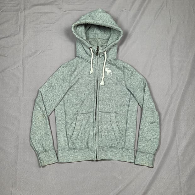 [아베크롬비] 시그니처 무스 로고 머슬핏 후드 집업 | A00161