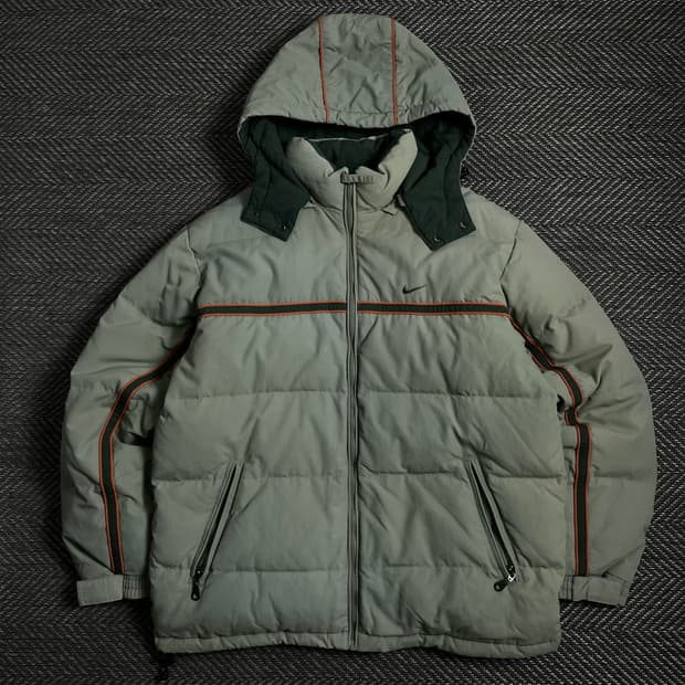 00s 나이키 올드스쿨 뉴챔프 카키 다운 푸퍼 패딩 o 4001