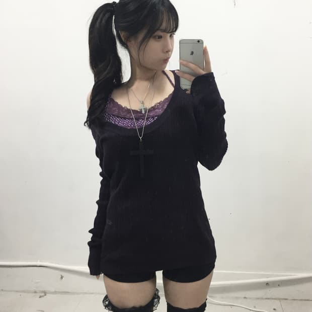 [GAP] 코디셋 ! 갭 포도맛 도트 니트 코디셋