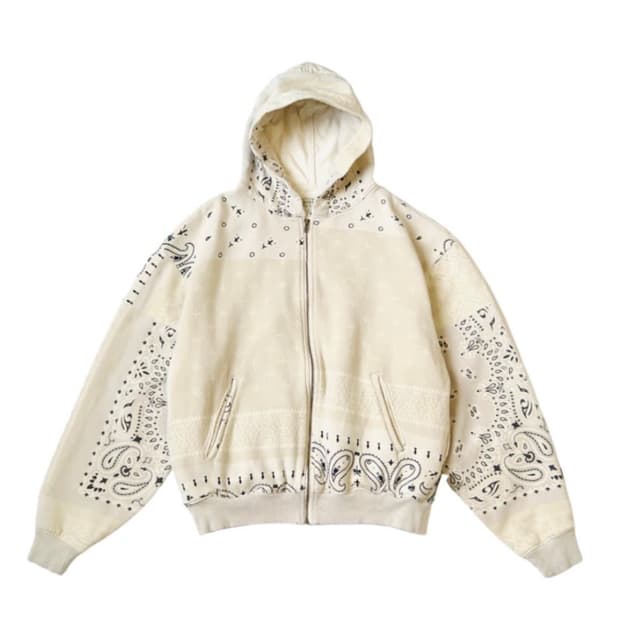 캐피탈 플리스 반다나 비부악 후드 블루종