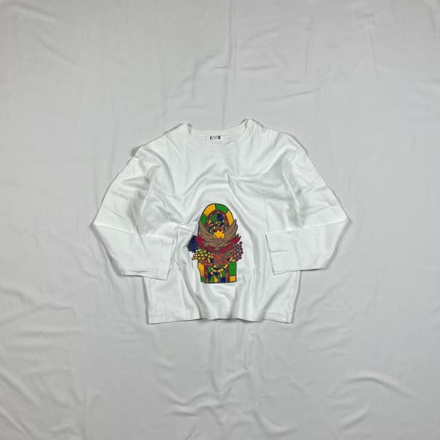 80‘s i.s. 이세이스포츠 컬렉션 프린트 롱슬리브 긴팔티