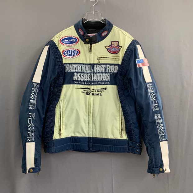 XXL NHRA 멀티 패치 라이더 레이싱 바이크 자켓