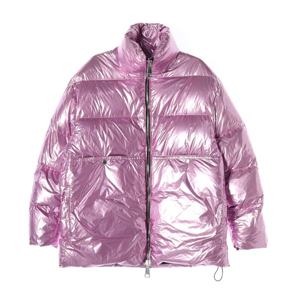 크리스조이 구스다운 핑크 하프 패딩 다운 자켓 재킷
