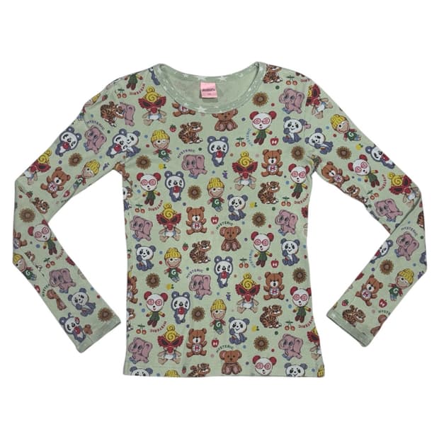 히스테릭 글래머 아카이브 귀여운 패턴 롱슬리브 티셔츠