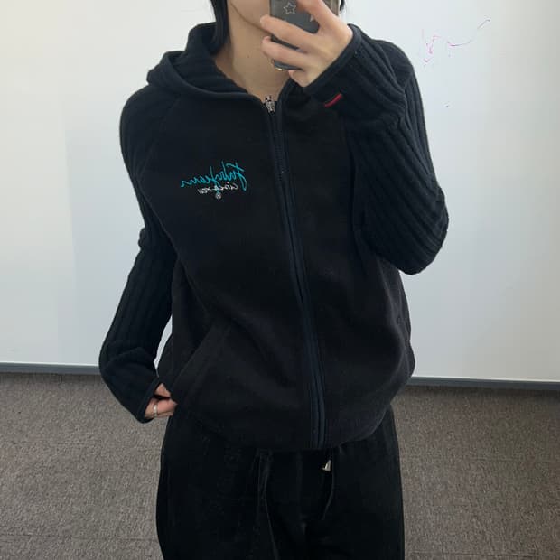 FUBU 후부 백포인트 니트슬리브 후리스 후드집업