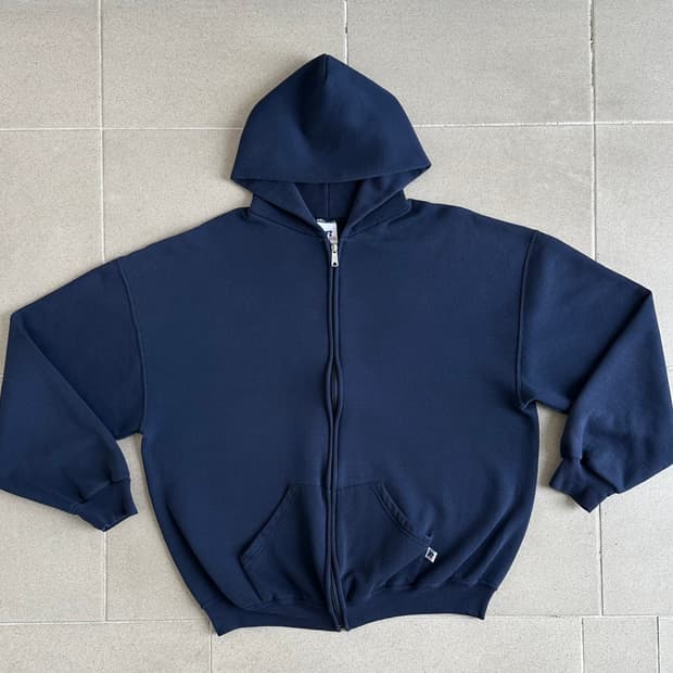 00s 빈티지 러셀 후드집업 네이비 XL