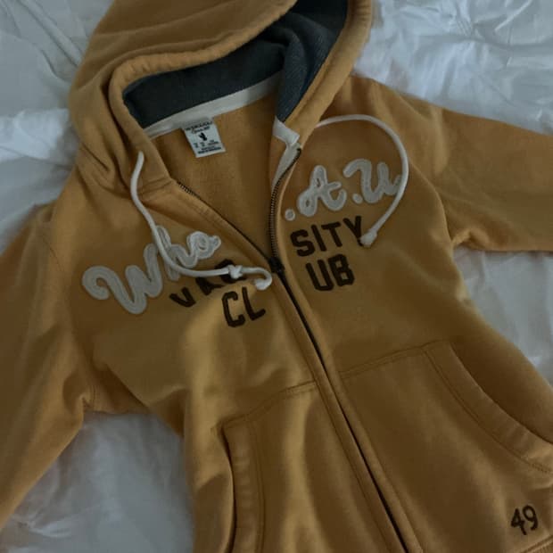 후아유 옐로우 후드집업