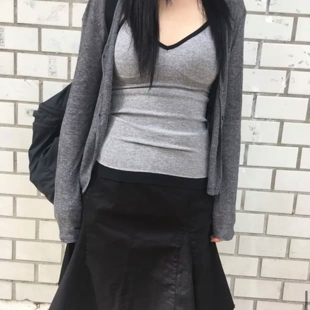 아워캐비넷 calm slim cardigan gray