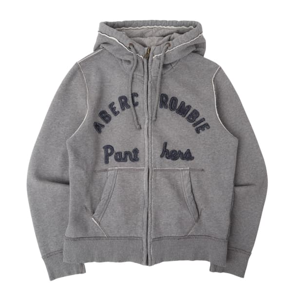 아베크롬비 그레이 아치 로고 헤비 후드집업