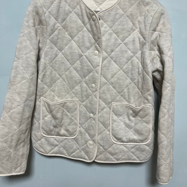 에잇 세컨즈 여성 아이보리 퀼팅 자켓