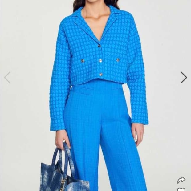 (새상품)산드로 트위드 크롭자켓 36사이즈