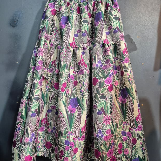 플라워 패턴 롱 스커트 55 66 77