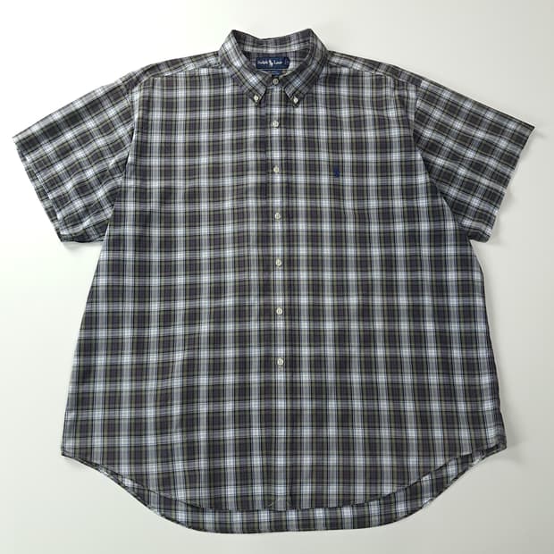 CK688 2XL 폴로 90s 페이디드 모던 블랙워치 반팔 셔츠 남방