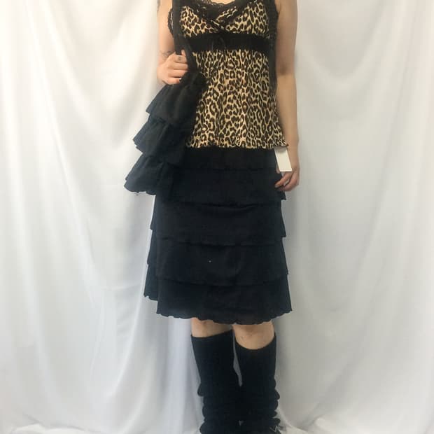 Leopard pattern lace sleeveless