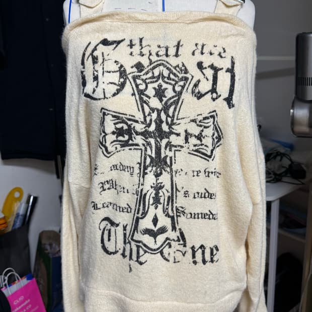 빈티지 오프숄더 니트 