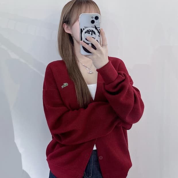 라코스테 버건디 가디건