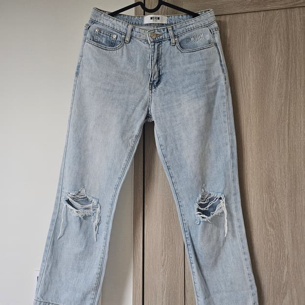 MSGM 밀라노 연청 데미지 청바지 40사이즈