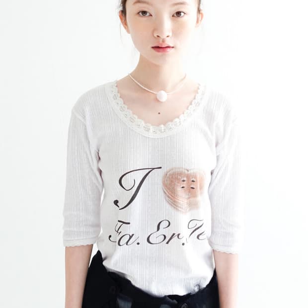 샵페어리 레이스티 티셔츠 긴팔티 faerie 아이보리