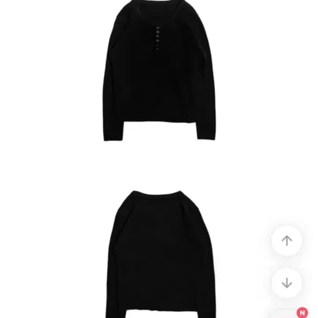 애니원모어 잇츠미 버튼 긴팔 티셔츠 검정 블랙 니트 에이블리 지그재그